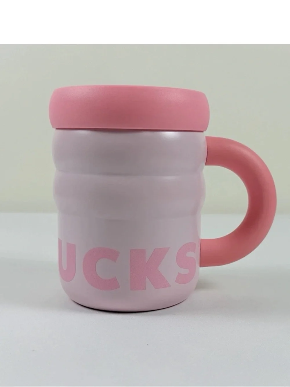 SET of 2 PINK and PURPLE Starbucks rippled mugs
